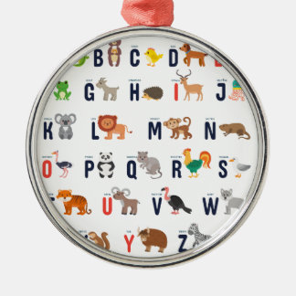 Dierlijke ABC's - Alfabet Metalen Ornament