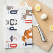 Dierlijke ABC's - Alfabet Theedoek (Quarter Fold)