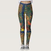 Dierlijke abstracte botanische illustratie leggings (Voorkant)