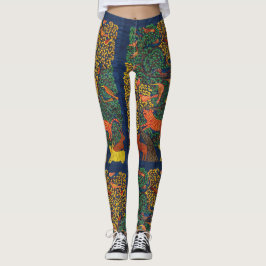 Dierlijke abstracte botanische illustratie leggings
