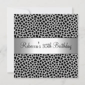 Dierlijke afdruk 35th Elegant Birthday Party Kaart (Voorkant)