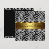 Dierlijke afdruk 35th Elegant Birthday Party Kaart (Voorkant / Achterkant)