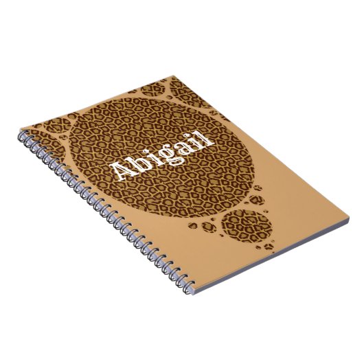 Dierlijke afdruk Bruine Aarde Tone Pattern Wilde C Notitieboek (Rechterzijde)