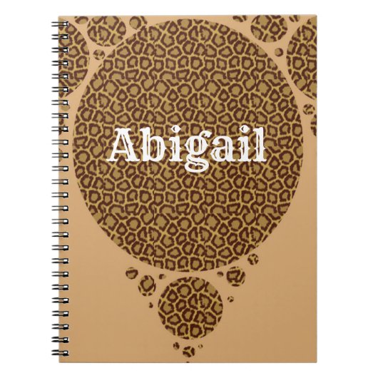 Dierlijke afdruk Bruine Aarde Tone Pattern Wilde C Notitieboek (Voorkant)