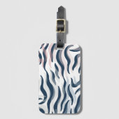 Dierlijke afdruk in de marine en waterverf bagagelabel (Voorkant (verticaal))