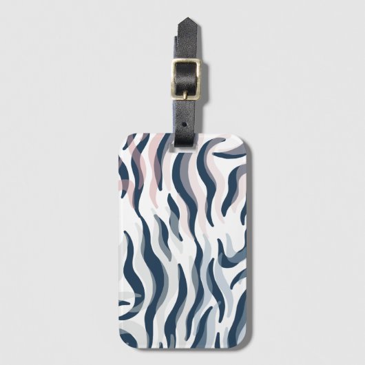 Dierlijke afdruk in de marine en waterverf bagagelabel (Voorkant (verticaal))