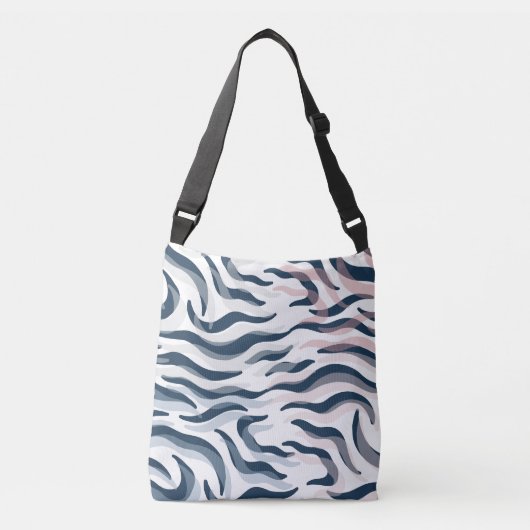 Dierlijke afdruk in de marine en waterverf crossbody tas (Voorkant)