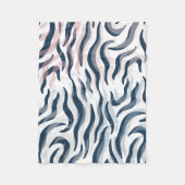 Dierlijke afdruk in de marine en waterverf fleece deken (Voorkant)