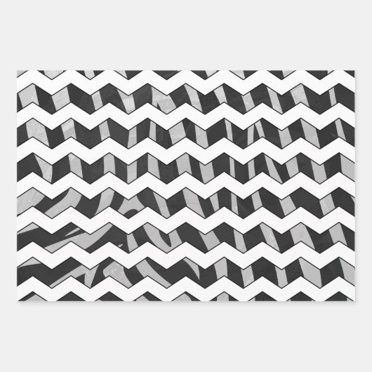 Dierlijke afdruk in zwart-wit inpakpapier vel (Voorkant 3)