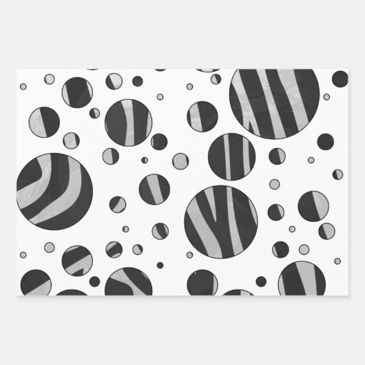 Dierlijke afdruk in zwart-wit inpakpapier vel (Voorkant 2)