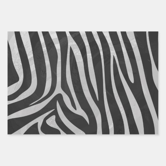 Dierlijke afdruk in zwart-wit inpakpapier vel (Voorkant)