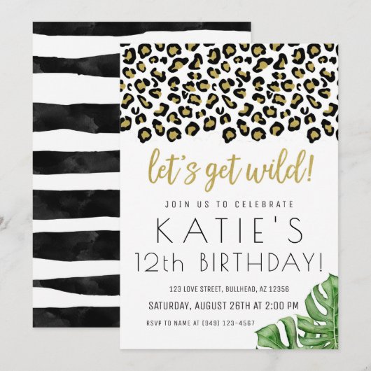 Dierlijke afdruk Laten we Wild Safari Oerwoud uitn Kaart (Voorkant / Achterkant)