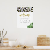 Dierlijke afdruk Laten we Wilde Welkomstbord halen Poster (Keuken)