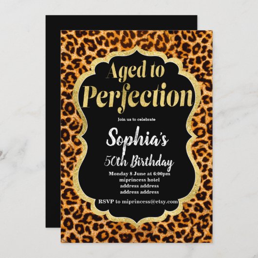 Dierlijke afdruk Leopard verouderd tot perfectie Kaart (Voorkant / Achterkant)