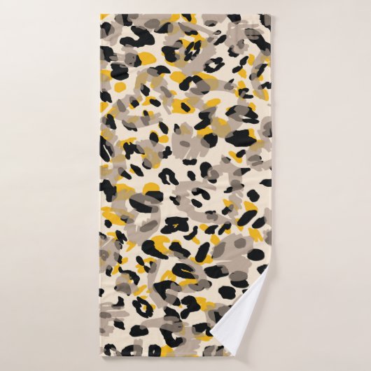 Dierlijke afdruk, leopardtextuur achtergrond badhanddoek (Badhanddoek)