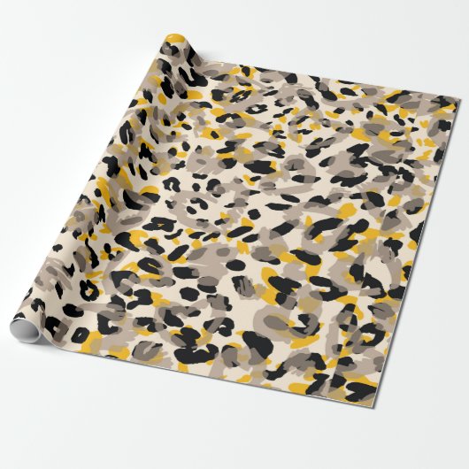 Dierlijke afdruk, leopardtextuur achtergrond cadeaupapier (Uitgerold)
