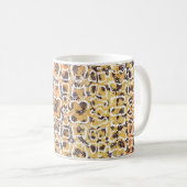Dierlijke afdruk, leopardtextuurachtergrond, slang koffiemok (Voorkant rechts)
