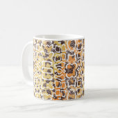 Dierlijke afdruk, leopardtextuurachtergrond, slang koffiemok (Voorkant links)