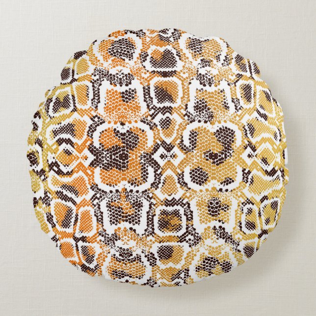 Dierlijke afdruk, leopardtextuurachtergrond, slang rond kussen (Voorkant)