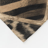 Dierlijke afdruk - Luipaard en Zebra - pastelgoud Fleece Deken (Hoek)