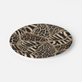 Dierlijke afdruk - Luipaard en Zebra - pastelgoud Papieren Bordje (Gekanteld)