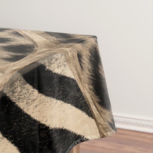 Dierlijke afdruk - Luipaard en Zebra - pastelgoud Tafelkleed (Voorbeeld)