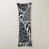 Dierlijke afdruk - Luipaard en Zebra - zilver Lichaamskussen (Achterkant (Verticaal))