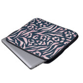 Dierlijke afdruk, luipaard, tijger, blauw, roze, h laptop sleeve (Voorkant onderkant)