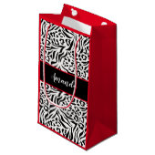 Dierlijke afdruk, luipaard, tijger, zwart, wit, hu klein cadeauzakje (Voorkant Gekanteld)