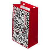 Dierlijke afdruk, luipaard, tijger, zwart, wit, hu klein cadeauzakje (Achterkant Gekanteld)