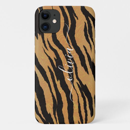 Dierlijke afdruk, Tiger, persoonlijke naam Case-Mate iPhone Case (Achterkant)