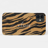 Dierlijke afdruk, Tiger, persoonlijke naam Case-Mate iPhone Case (Achterkant (horizontaal))