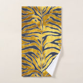 Dierlijke afdruk, tijgerstrepen in goud, blauw, wi bad handdoek (Handdoek)
