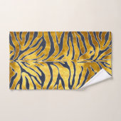Dierlijke afdruk, tijgerstrepen in goud, blauw, wi bad handdoek (Handdoek)