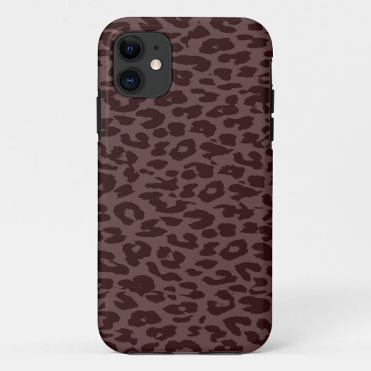 dierlijke afdruk van luipaard (Donkerbruin) Case-Mate iPhone Case (Achterkant)