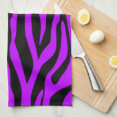 Dierlijke afdruk van Paarse zebrastripes Theedoek (Quarter Fold)