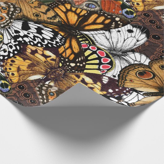 Dierlijke afdruk. Vliegvleugels. Cadeaupapier (Hoek)