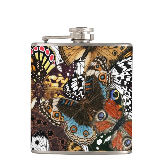 Dierlijke afdruk. Vliegvleugels. Heupfles (Voorkant)