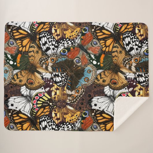 Dierlijke afdruk. Vliegvleugels. Sherpa Deken (Voorkant (horizontaal))