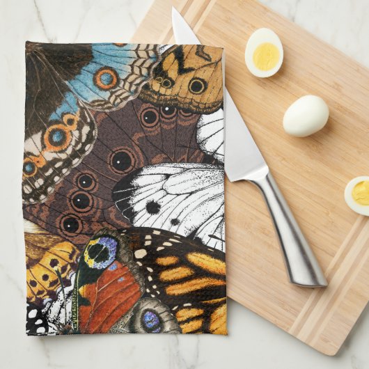 Dierlijke afdruk. Vliegvleugels. Theedoek (Quarter Fold)