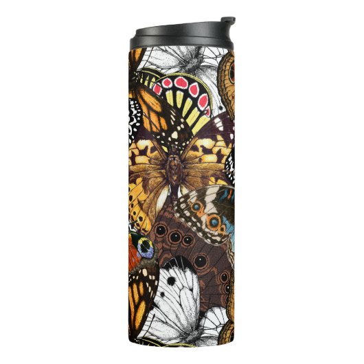 Dierlijke afdruk. Vliegvleugels. Thermosbeker (Gedraaid links)