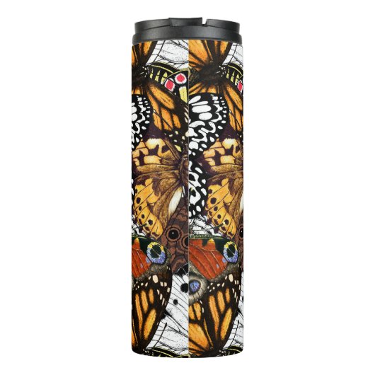 Dierlijke afdruk. Vliegvleugels. Thermosbeker (Achterkant)