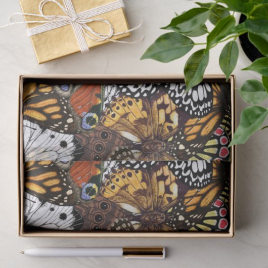 Dierlijke afdruk. Vliegvleugels. Tissuepapier (Geschenk)