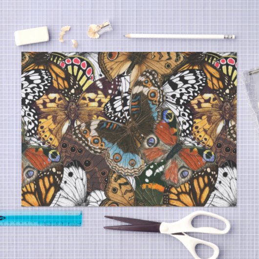 Dierlijke afdruk. Vliegvleugels. Tissuepapier (Craft)