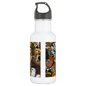 Dierlijke afdruk. Vliegvleugels. Waterfles (Achterkant)