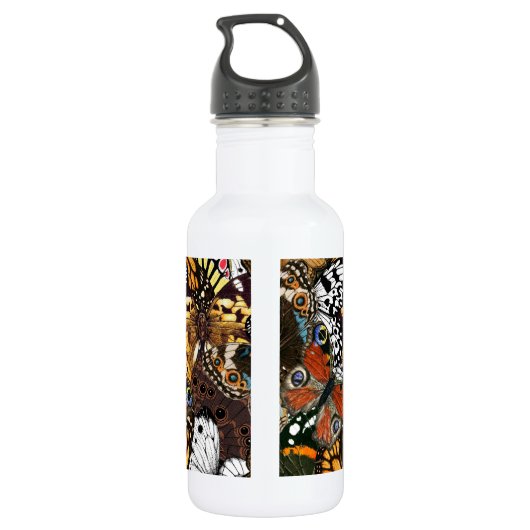 Dierlijke afdruk. Vliegvleugels. Waterfles (Achterkant)