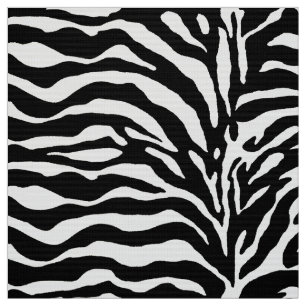 Dierlijke afdruk, Zebra in zwart-wit Stof