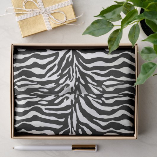 Dierlijke afdruk, Zebra in zwart-wit Tissuepapier (Geschenk)