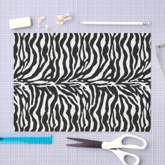 Dierlijke afdruk, Zebra in zwart-wit Tissuepapier (Craft)