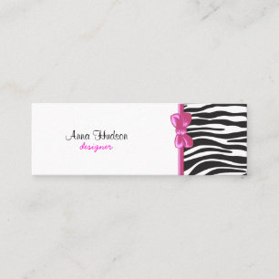 Dierlijke afdruk, Zebra Stripes - zwart wit Mini Visitekaartje